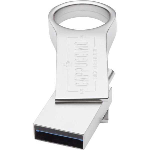 Grande clé USB 3.0 type C ronde - Argent / 64GB