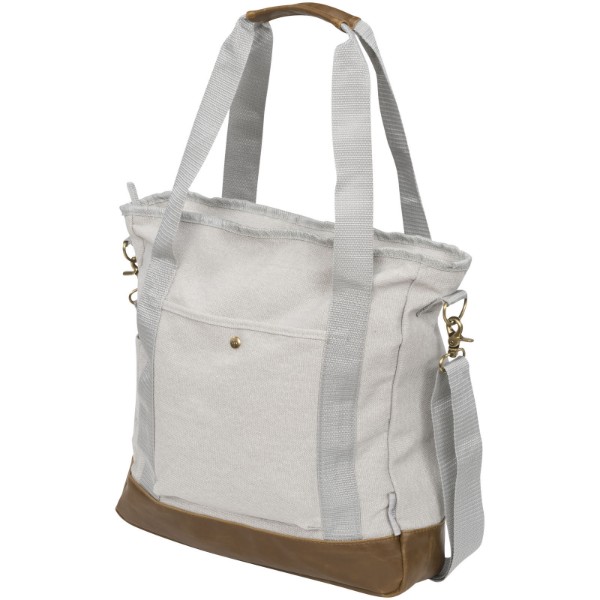 Harper zippered cotton canvas tote bag