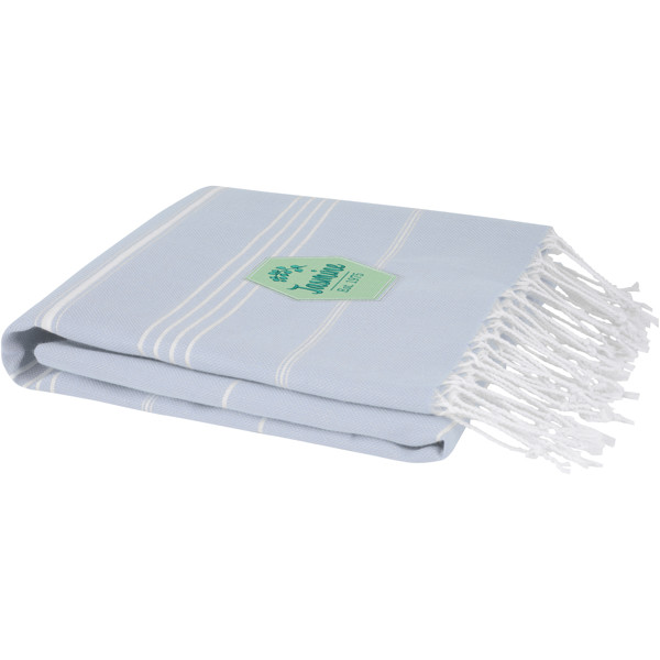 Telo in cotone per hammam 100 x 180 cm 150 g/m² Anna - Blu chiaro