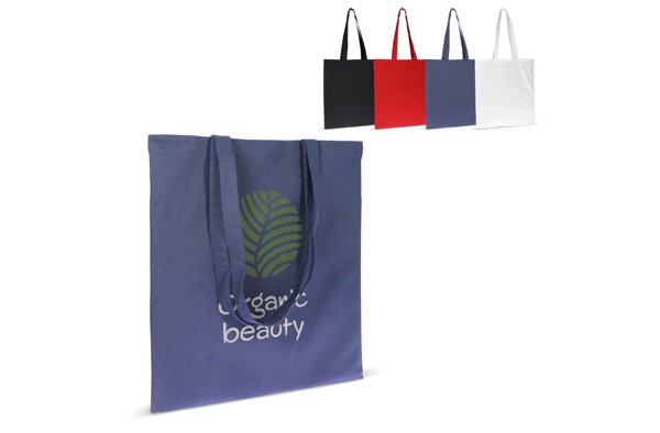 Tasche Bio-Baumwolle Farbe lang 140g/m² 38x42 cm - Weiss