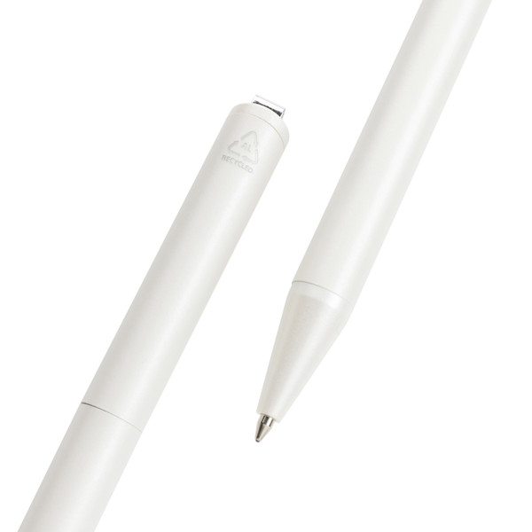 Xavi recycled aluminium pen, 1mm, 1200m blue ink - White