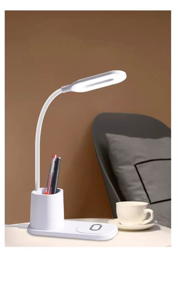 Multifunkční bezdrátová nabíječka s LED lampou - WHITE