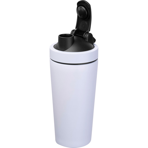 Protein shaker – 750 ml recycled stainless steel LILY - White