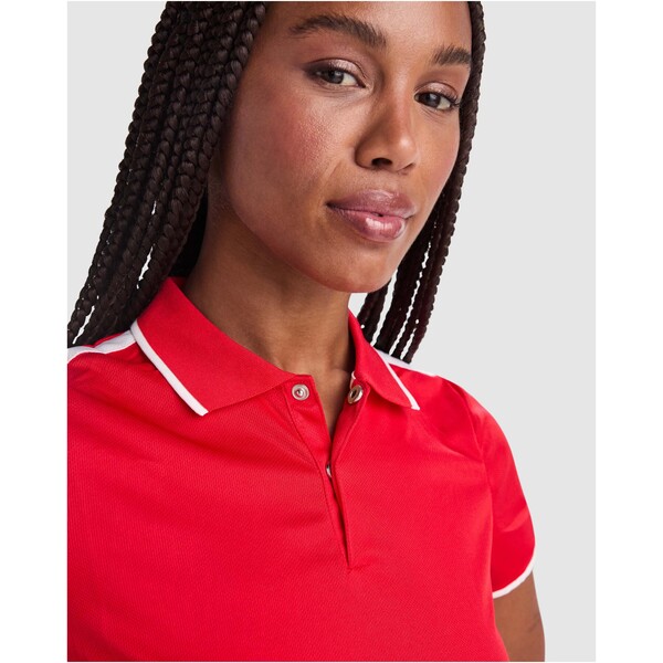 Polo sportiva a maniche corte da donna da 150 g/m² Tamil - Bianco / Nero / XL