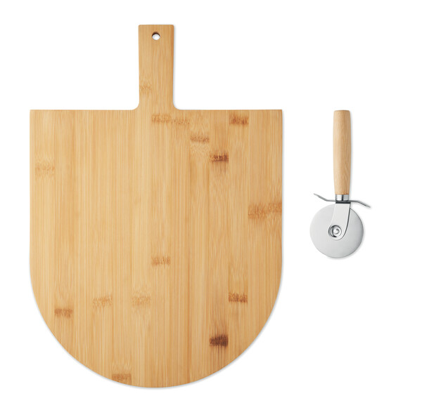Bamboo pizza board & cutter Napolitana