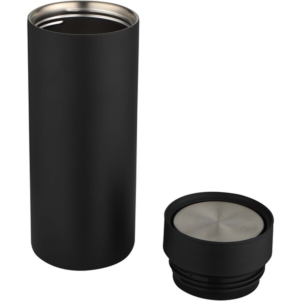 Illuminate 650 ml RCS recycled double wall stainless steel water bottle with 3-piece lid set - Black