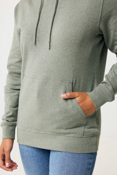 Sweat à capuche en coton recyclé et non teinté Iqoniq Torres - Heather Green / XXS