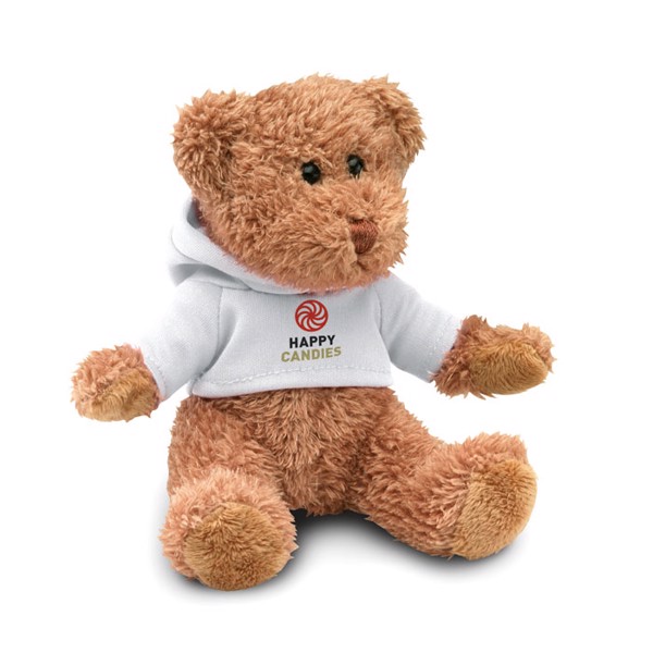 Teddy bear plus with hoodie Johnny - White