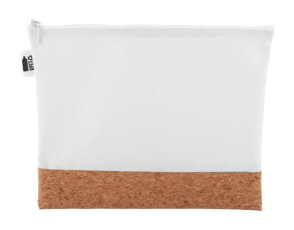 Toaletna torba iz reciklirane PET plastike po meri CreaBeauty Cork L - Bela / naravna