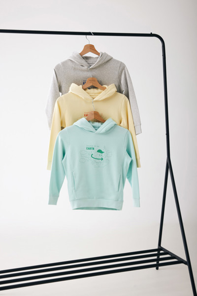 Iqoniq Yengo kids recycled cotton hoodie with sidepockets - Crushed Mint / 78