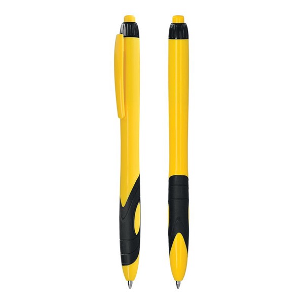 STYLO BILLE PLASTIQUE ECRITURE NOIR - Jaune