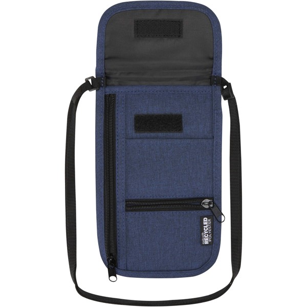 Pochette de voyage intelligente Ross recyclée et certifiée GRS - Bleu cobalt