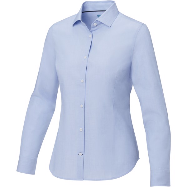T-shirt para mulher de manga comprida em material de produção biológica "Cuprite" - Azul claro / XS