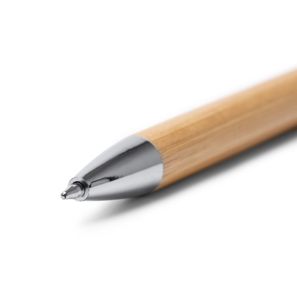 Personalised bamboo ballpoint pen with metal clip