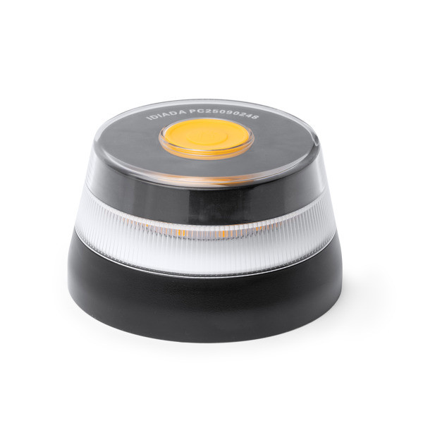 Homologated V16 emergency light with geolocation and magnetic base, custom branded