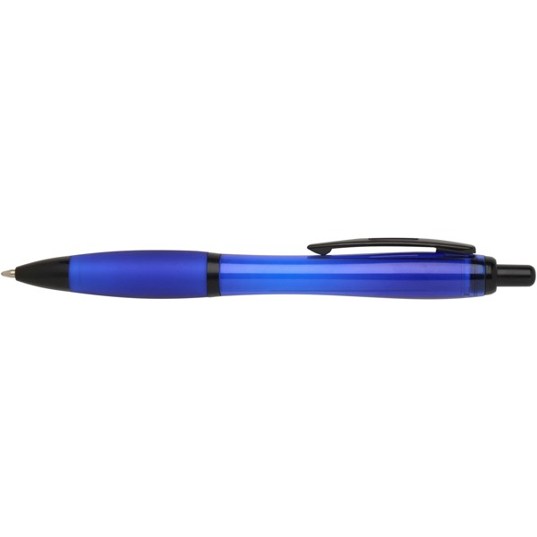 Stylo bille Nash en plastique recyclé avec garnitures noires (encre noire) - Bleu royal