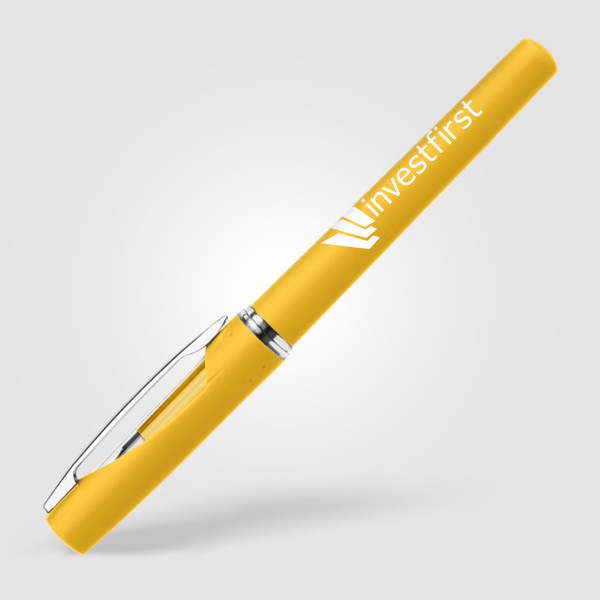 Stylo Gel Presley Softy - Jaune / Jet d’encre 4 couleurs