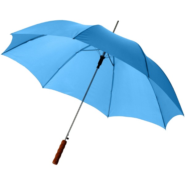 Parapluie 23" à ouverture automatique avec poignée en bois Lisa - Bleu process