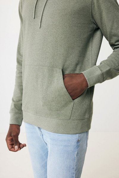 Sweat à capuche en coton recyclé et non teinté Iqoniq Torres - Heather Green / XXS