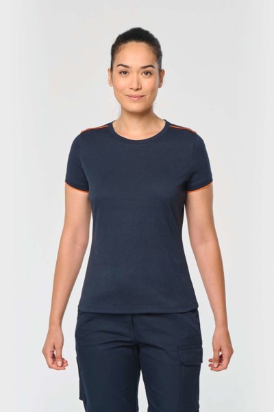 Ladies Short-Sleeved Daytoday T-Shirt - Navy / Silver / XS