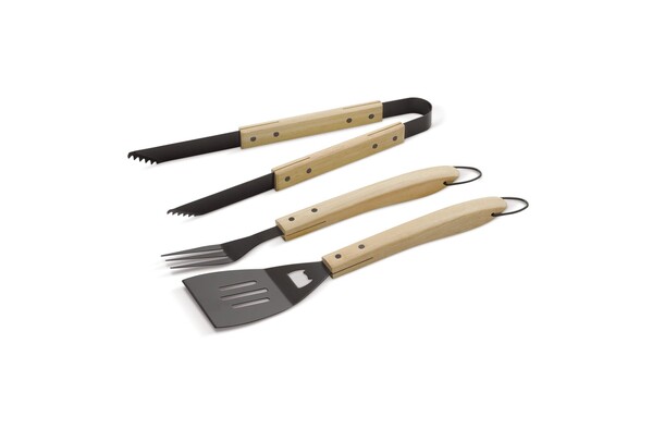Set barbecue avec manche bois - Bois