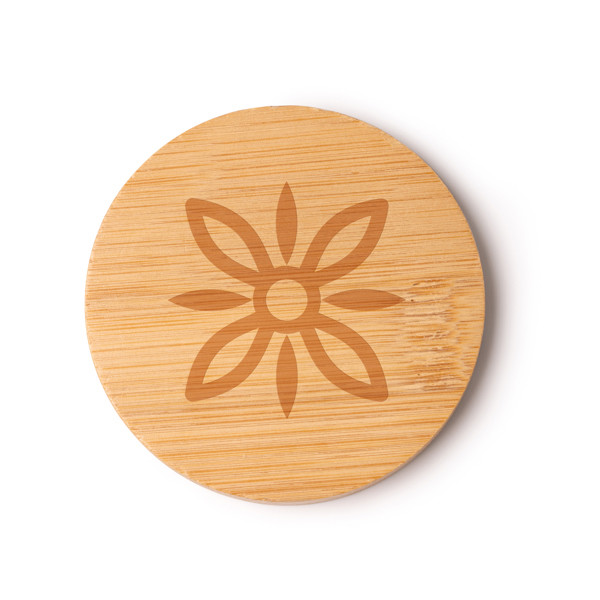 Personalized bamboo pocket mirror with eco packaging