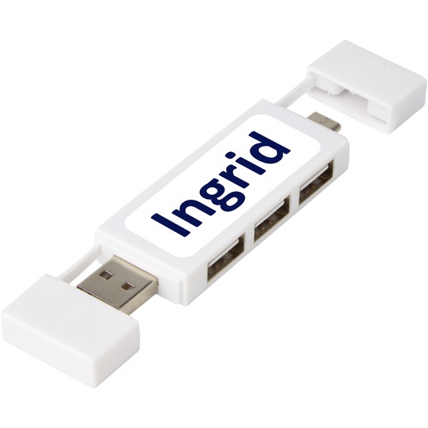Mulan dual USB 2.0 hub - White