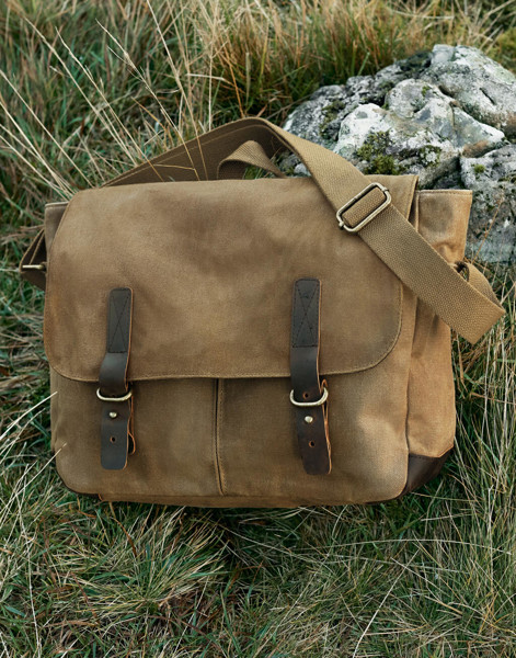 Heritage Waxed Canvas Messenger - Olive Green / ONE SIZE