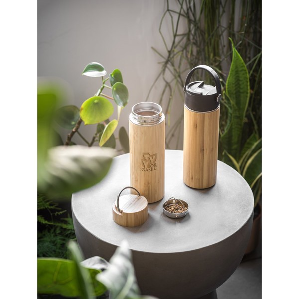 SOW. Garrafa térmica em bambu e aço inoxidável 440 mL