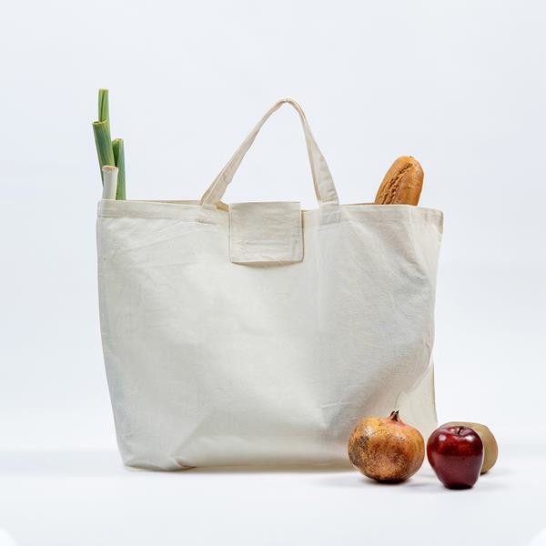 Sac De Courses Pliable, 100 % Coton - Ecru