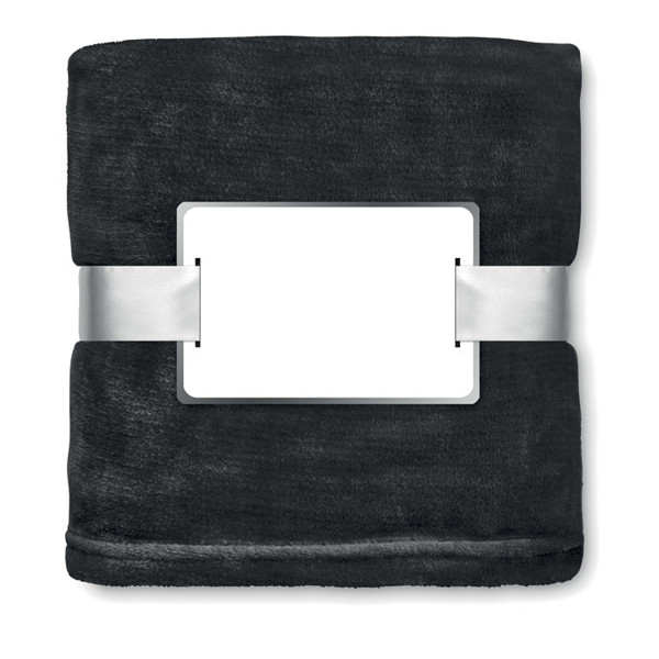 Davos blanket flannel fleece, 280 g/m², 150x120 cm - Black