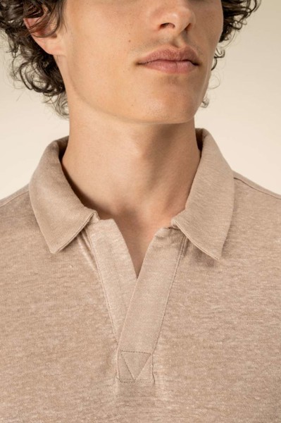 Men’S Linen Polo Shirt - S