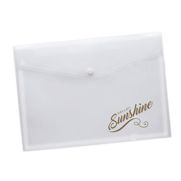 Pochette fermeture pression pour documents A5 en PP blanc