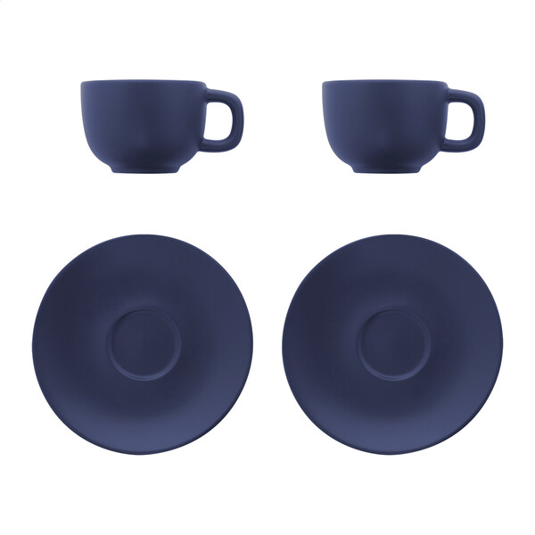 Zestaw filiżanek do cappuccino Caturra Plus - Ciemnoniebieski
