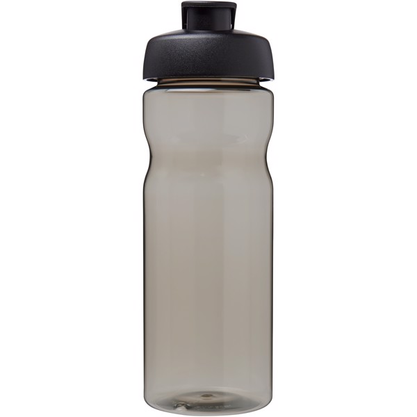 Garrafa desportiva com tampa basculante de 650 ml "H2O Active® Eco Base" - Preto liso / Carvão