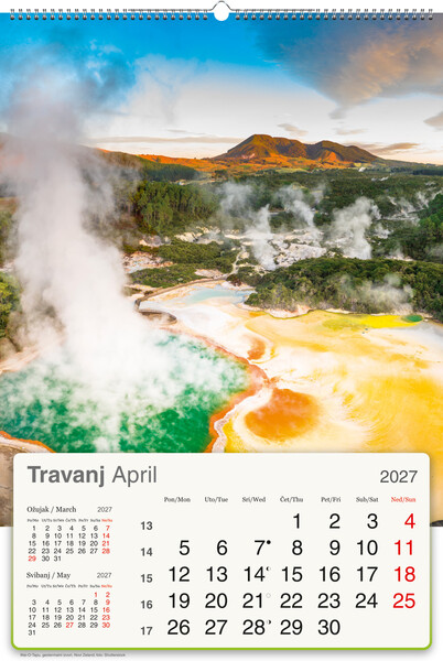 Okomiti zidni kalendar – Planet Zemlja