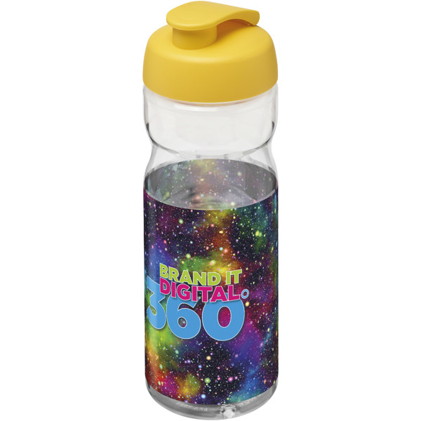 Bouteille de sport H2O Active® Base Tritan™ de 650 ml à couvercle à clapet - Translucide / Jaune