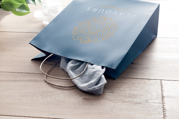Sac en papier petit format Paper Tone S - Bleu