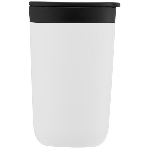 Gobelet Discovery en acier inoxydable avec doublure plastique – 415 ml - Blanc / Jet d’encre 4 couleurs