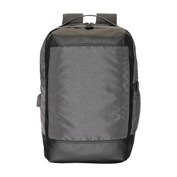 Recycled Polyester Laptop Backpack With Ecological Dyeing - Grey