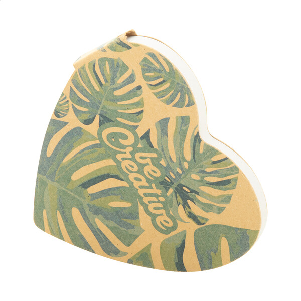 Bloc-notes autocollant personnalisé CreaStick Heart Eco