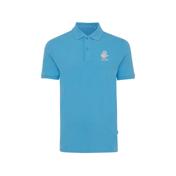 Polo en coton piqué et recyclé Iqoniq Yosemite - Tranquil Blue / XXL