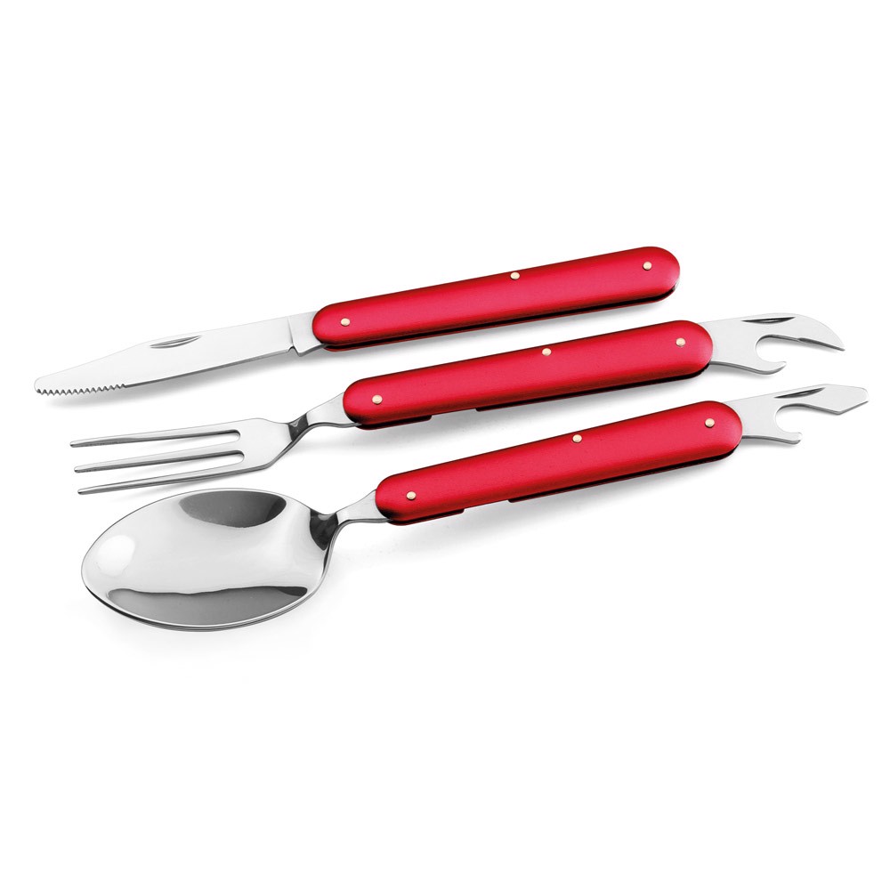 LERY. Stainless steel cutlery set - Red