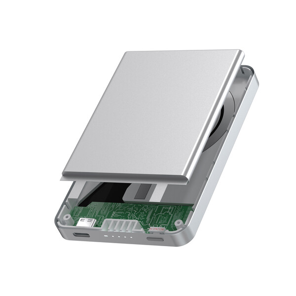 Urban Vitamin Marin 5000mAh magnetic 15W wireless powerbank - Zilver