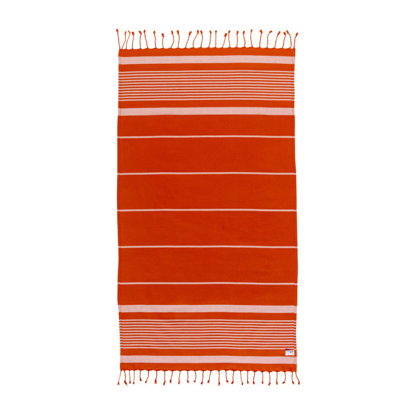 Recycled cotton beach towel, 350 g/m2, 90x170 cm - Orange