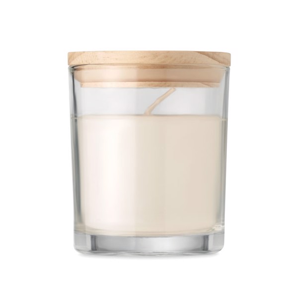 Ancient scented candle glass,bamboo lid,120g - Transparent