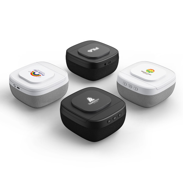 Bluetooth speaker with wireless charger - WHITE