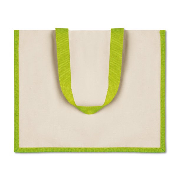 Jute and canvas shopping bag Campo De Fiori - Lime