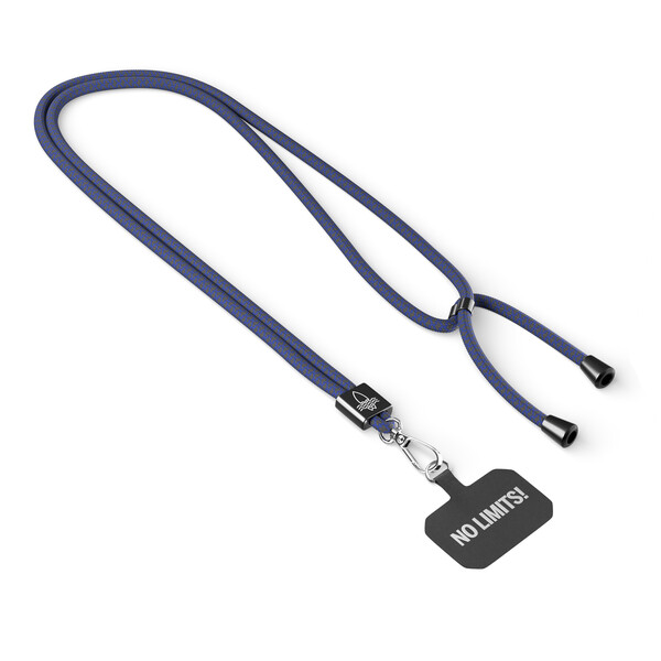Crossbody, trendy 2-tone cord phone holder made of polyester - Dark Azure Blue / Black / Black accessories