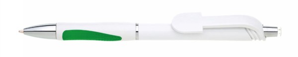 Gabrielis Erba plastic pen, X20 refill, 1 mm tip - White / Green